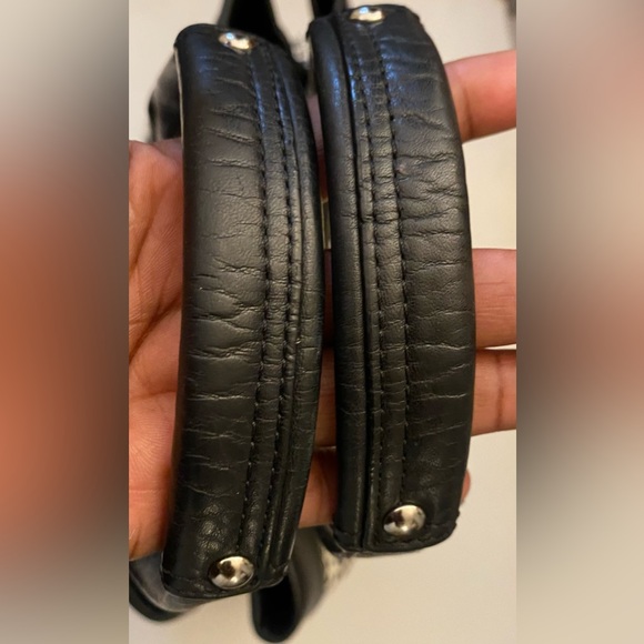 Coach Penelope Op Art Signature Leather Shoulder Handbag in black and white - Picture 8 of 12